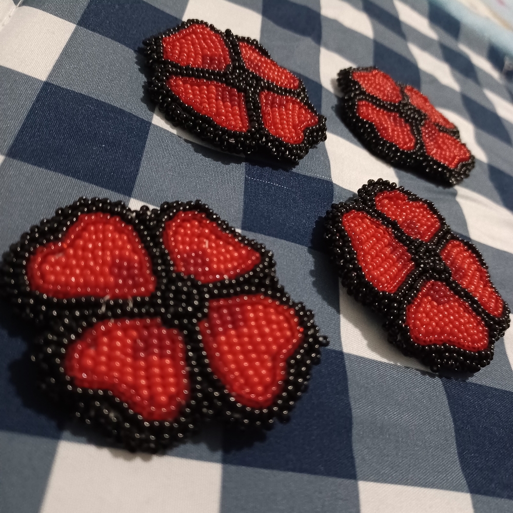 Flat beaded poppy ( Buy 3 Get The 4th 50% Off )